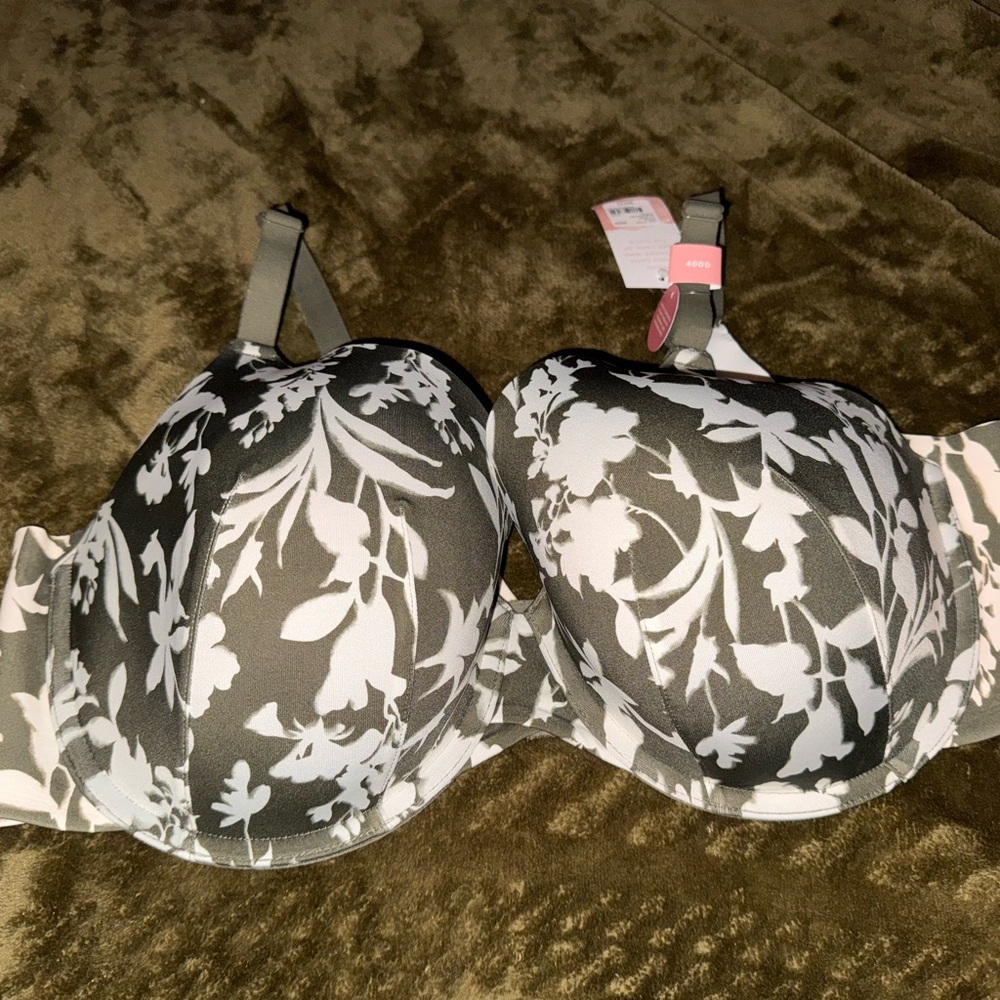 Cacique Monochrome Full Coverage Floral Bra